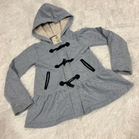 Tucker + Tate Blue metallic zip front - Grey Coat Size 5T - Picture 1 of 9